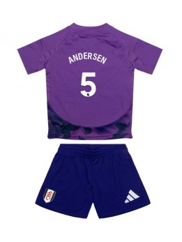 Fulham Joachim Andersen #5 Ausweichtrikot für Kinder 2024-25 Kurzarm (+ Kurze Hosen)